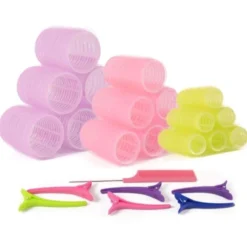 25-pack Hårrullar med Clips och Kam - Skapa Perfekta Lockar