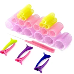 25-pack Hårrullar med Clips och Kam - Skapa Perfekta Lockar