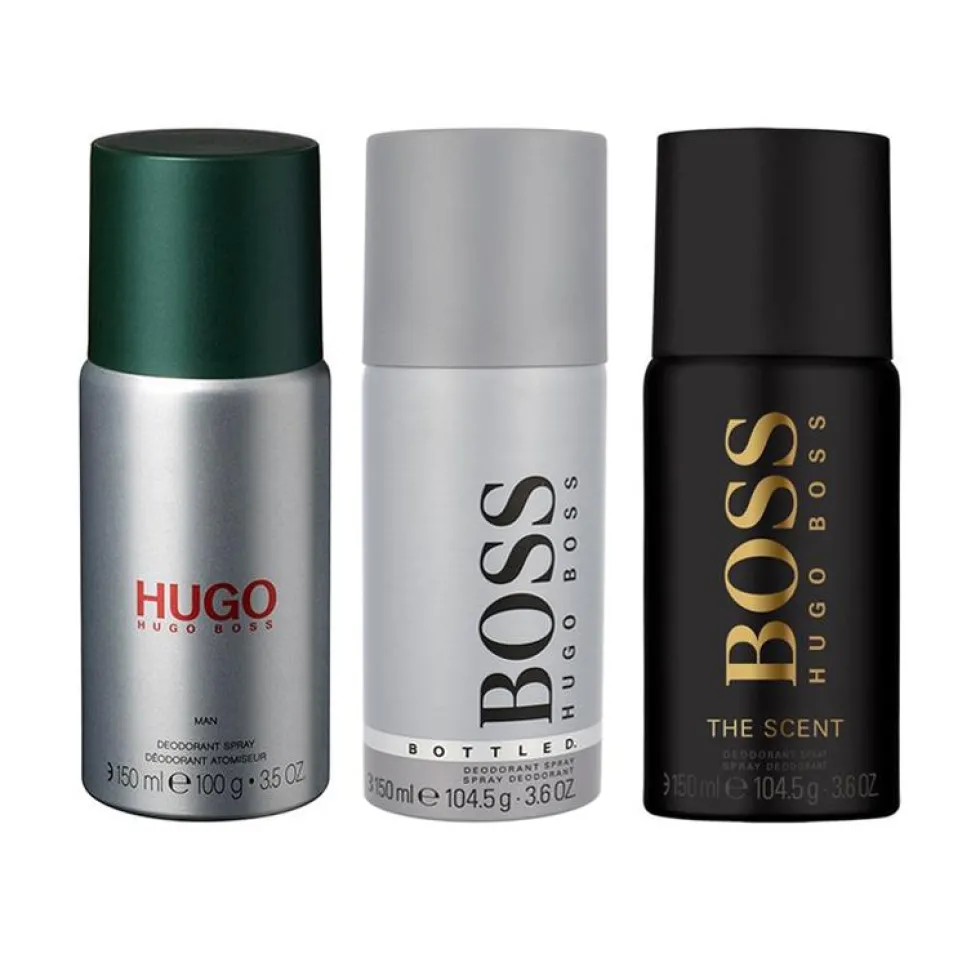 3-pack Hugo Boss Deo Spray Bottled + Hugo Man + The Scent 150ml
