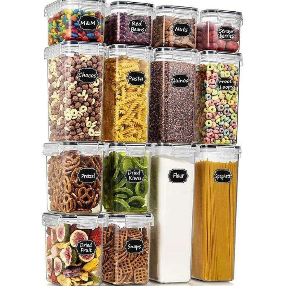 14-pack Mat Förvaringsburkar - Lufttäta Burkar med Lock - Kit