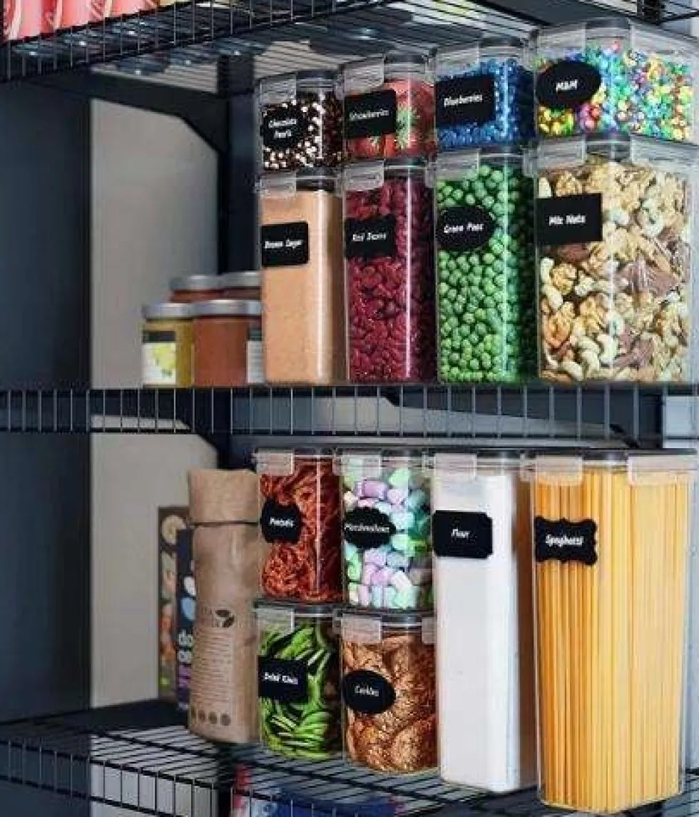 14-pack Mat Förvaringsburkar - Lufttäta Burkar med Lock - Kit