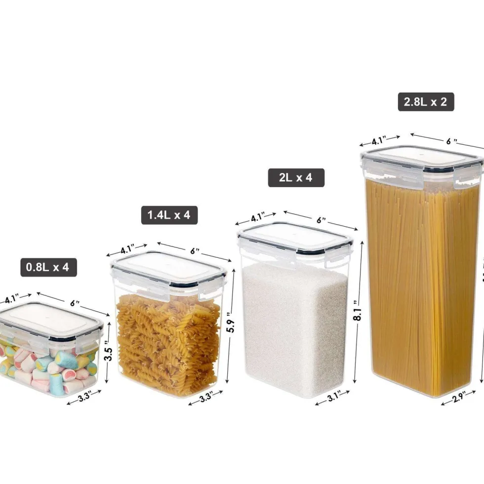 14-pack Mat Förvaringsburkar - Lufttäta Burkar med Lock - Kit
