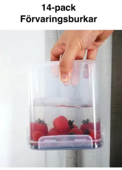 14-pack Mat Förvaringsburkar - Lufttäta Burkar med Lock - Kit