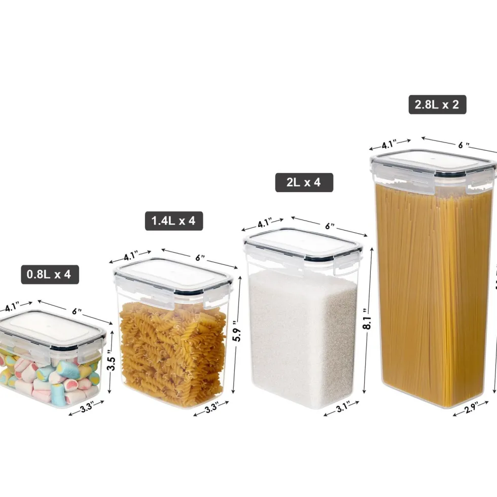 14-pack Mat Förvaringsburkar - Lufttäta Burkar med Lock - Kit
