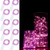 10-Pack 1m Mini LED Ljusslinga Batteridriven Rosa