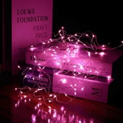10-Pack 1m Mini LED Ljusslinga Batteridriven Rosa