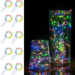 10-Pack 1m Mini LED Ljusslinga Batteridriven Flerfärgad