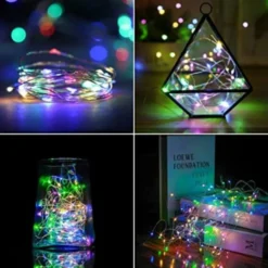 10-Pack 1m Mini LED Ljusslinga Batteridriven Flerfärgad