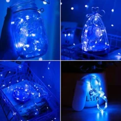 10-Pack 1m Mini LED Ljusslinga Batteridriven Blå