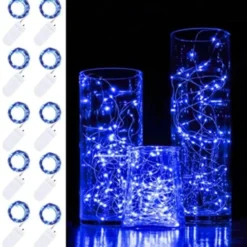 10-Pack 1m Mini LED Ljusslinga Batteridriven Blå