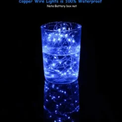 10-Pack 1m Mini LED Ljusslinga Batteridriven Blå