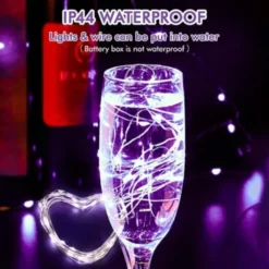 10-Pack 1m Mini LED Ljusslinga Batteridriven Lila