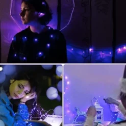 10-Pack 1m Mini LED Ljusslinga Batteridriven Lila