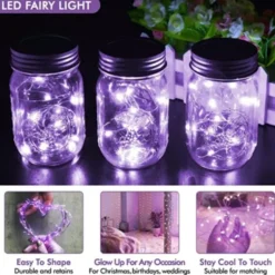 10-Pack 1m Mini LED Ljusslinga Batteridriven Lila