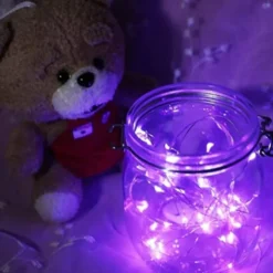 10-Pack 1m Mini LED Ljusslinga Batteridriven Lila
