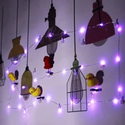10-Pack 1m Mini LED Ljusslinga Batteridriven Lila