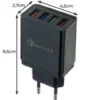 2-Pack Mobilladdare / Snabbladdare med 4 uttag - QC3