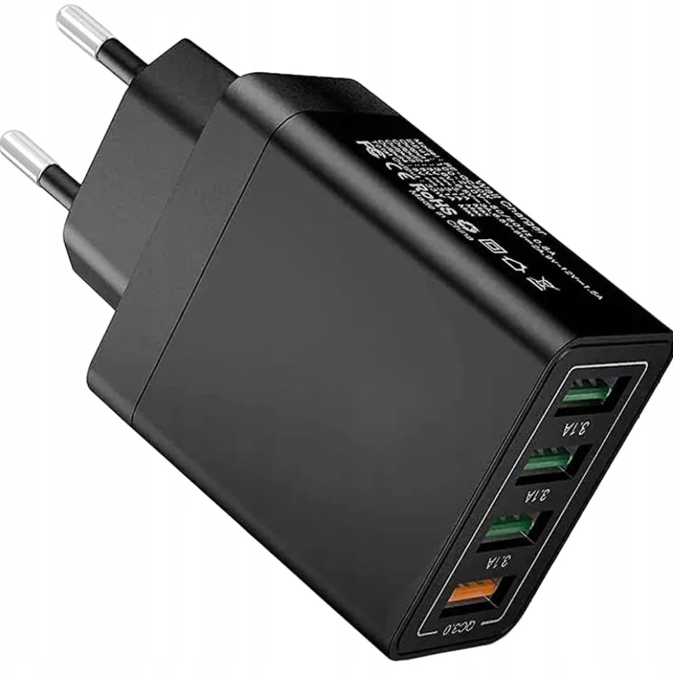 2-Pack Mobilladdare / Snabbladdare med 4 uttag - QC3