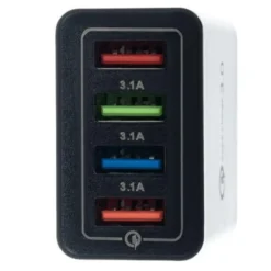 2-Pack Mobilladdare / Snabbladdare med 4 uttag - QC3