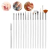 15-pack Nagelpenslar för Manikyr & Nageldekoration - detaljpenslar