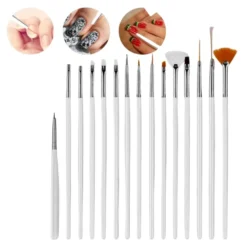 15-pack Nagelpenslar för Manikyr & Nageldekoration - detaljpenslar