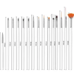 15-pack Nagelpenslar för Manikyr & Nageldekoration - detaljpenslar