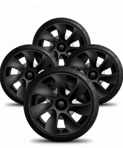 4-Pack Navkapslar Cyclone kompatibel med Tesla Model Y Hjulkåpor 19 Tum 2020–2024 – Cyclone Aero Wheel Covers Svart ABS