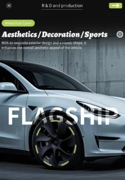 4-Pack Navkapslar Cyclone kompatibel med Tesla Model Y Hjulkåpor 19 Tum 2020–2024 – Cyclone Aero Wheel Covers Svart ABS