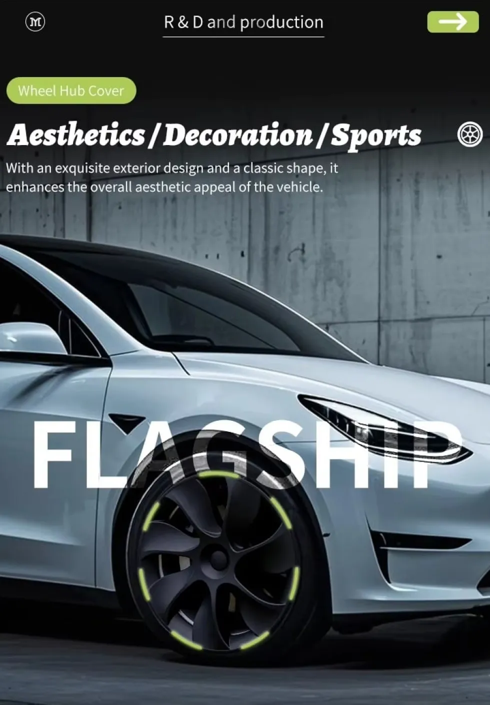 4-Pack Navkapslar Cyclone kompatibel med Tesla Model Y Hjulkåpor 19 Tum 2020–2024 – Cyclone Aero Wheel Covers Svart ABS