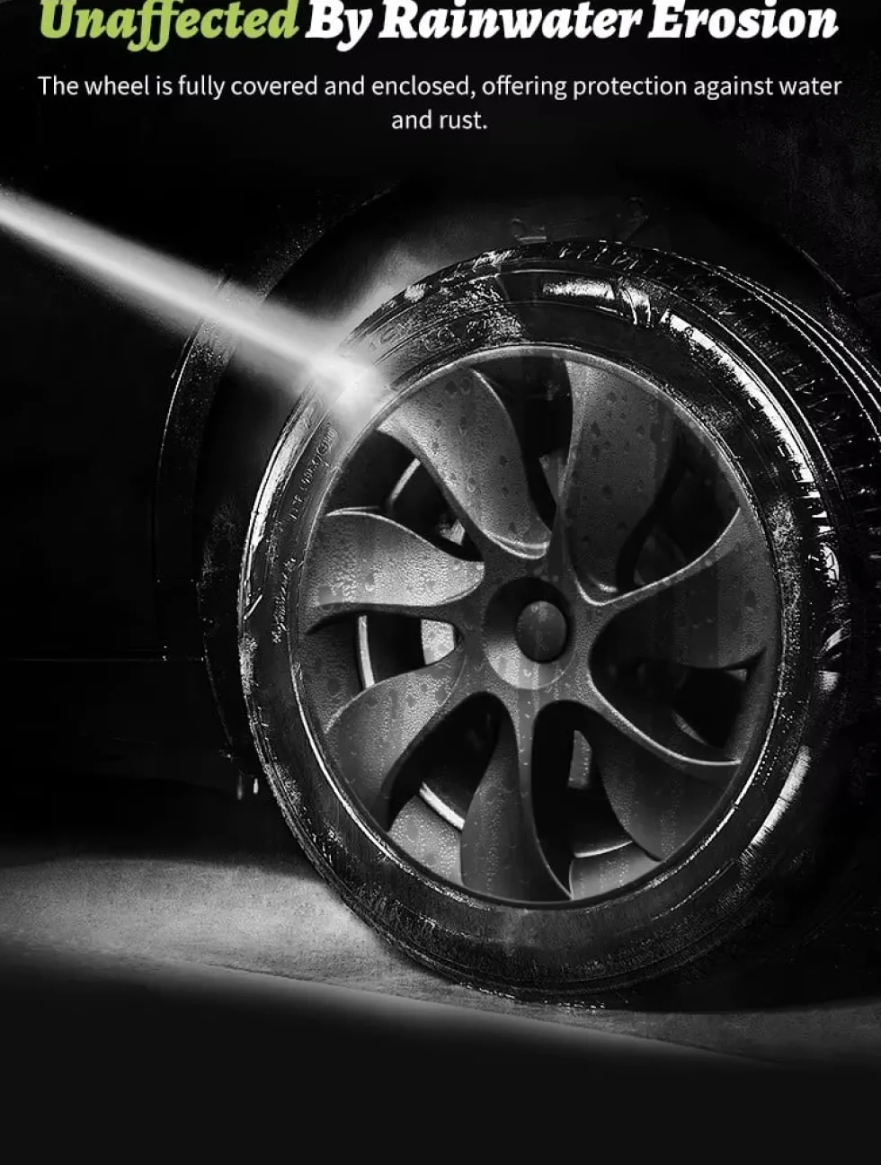 4-Pack Navkapslar Cyclone kompatibel med Tesla Model Y Hjulkåpor 19 Tum 2020–2024 – Cyclone Aero Wheel Covers Svart ABS