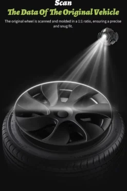 4-Pack Navkapslar Cyclone kompatibel med Tesla Model Y Hjulkåpor 19 Tum 2020–2024 – Cyclone Aero Wheel Covers Svart ABS
