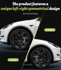 4-Pack Navkapslar Cyclone kompatibel med Tesla Model Y Hjulkåpor 19 Tum 2020–2024 – Cyclone Aero Wheel Covers Svart ABS