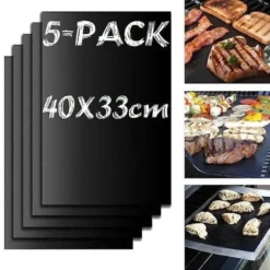 5-Pack Non Stick Grillmatta Ugnsmatta & Bakningsmatta 40x33cm