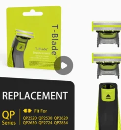 3-pack rakblad kompatibel med Philips Oneblade Ersättningsblad T blade
