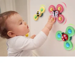 3-pack snurrleksaker med sugkopp – fidget spinners för bad och lek
