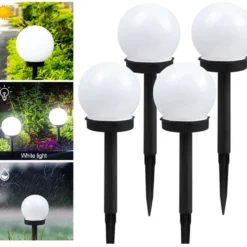 4-Pack Solcellslampor Klot Trädgårdsbelysning