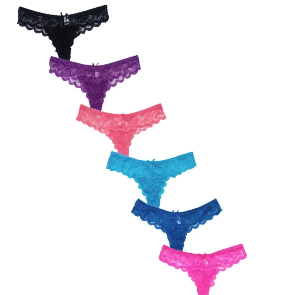 6-pack stringtrosor spetstrosor, 6 olika färger!