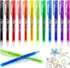 12-Pack Suddbara Bläckpennor med Gel – Raderbara För Precis Skrivande
