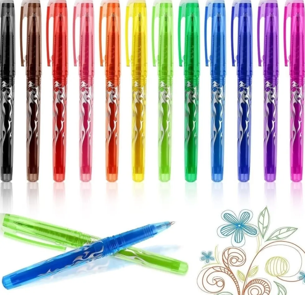 12-Pack Suddbara Bläckpennor med Gel – Raderbara För Precis Skrivande