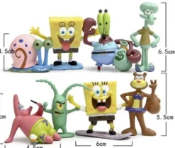 8 Pack SvampBob Fyrkant Figurer Spongebob Squarepants julklappar