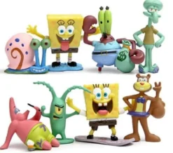8 Pack SvampBob Fyrkant Figurer Spongebob Squarepants julklappar
