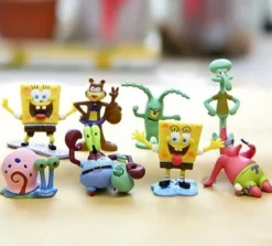 8 Pack SvampBob Fyrkant Figurer Spongebob Squarepants julklappar