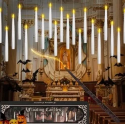 20-pack svävande LED-ljus med trollstav – magiska ljus för Halloween, jul och festliga dekorationer