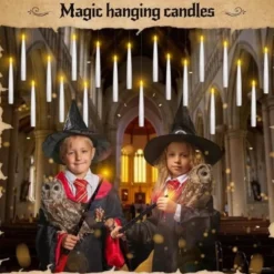 20-pack svävande LED-ljus med trollstav – magiska ljus för Halloween, jul och festliga dekorationer