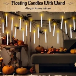 20-pack svävande LED-ljus med trollstav – magiska ljus för Halloween, jul och festliga dekorationer