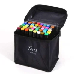 40-Pack - Tuschpennor med Fodral - Dubbelsidiga - Pennor