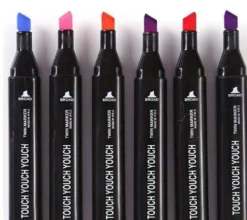 40-Pack - Tuschpennor med Fodral - Dubbelsidiga - Pennor