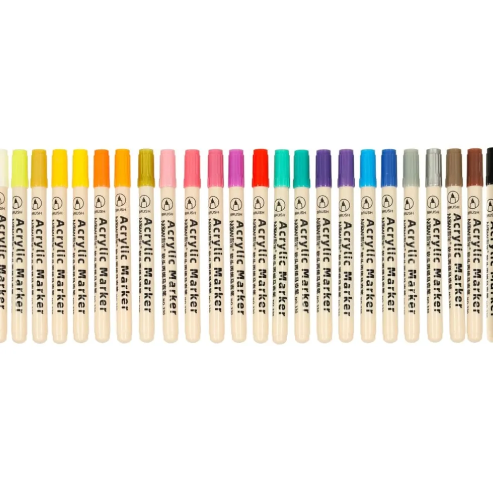 24-pack – Vattenfasta Pennor för Sten, Glas, Tyg & DIY