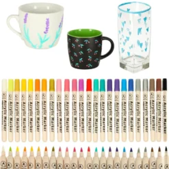 24-pack – Vattenfasta Pennor för Sten, Glas, Tyg & DIY