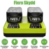 4-pack 18V 6000mAh Batteri + Dubbelladdare - Kompatibelt med RYOBI ONE+ - Li-Ion P102–P109